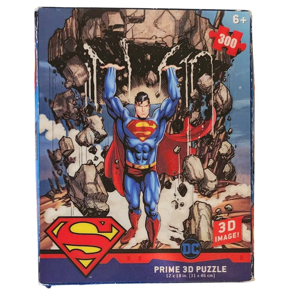 Superman Prime 3D Puzzle DC Comics 300 Pieces 12x18 Age 6+ Collectible